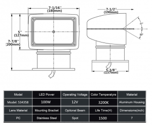 Boat Remote Control Spotlight