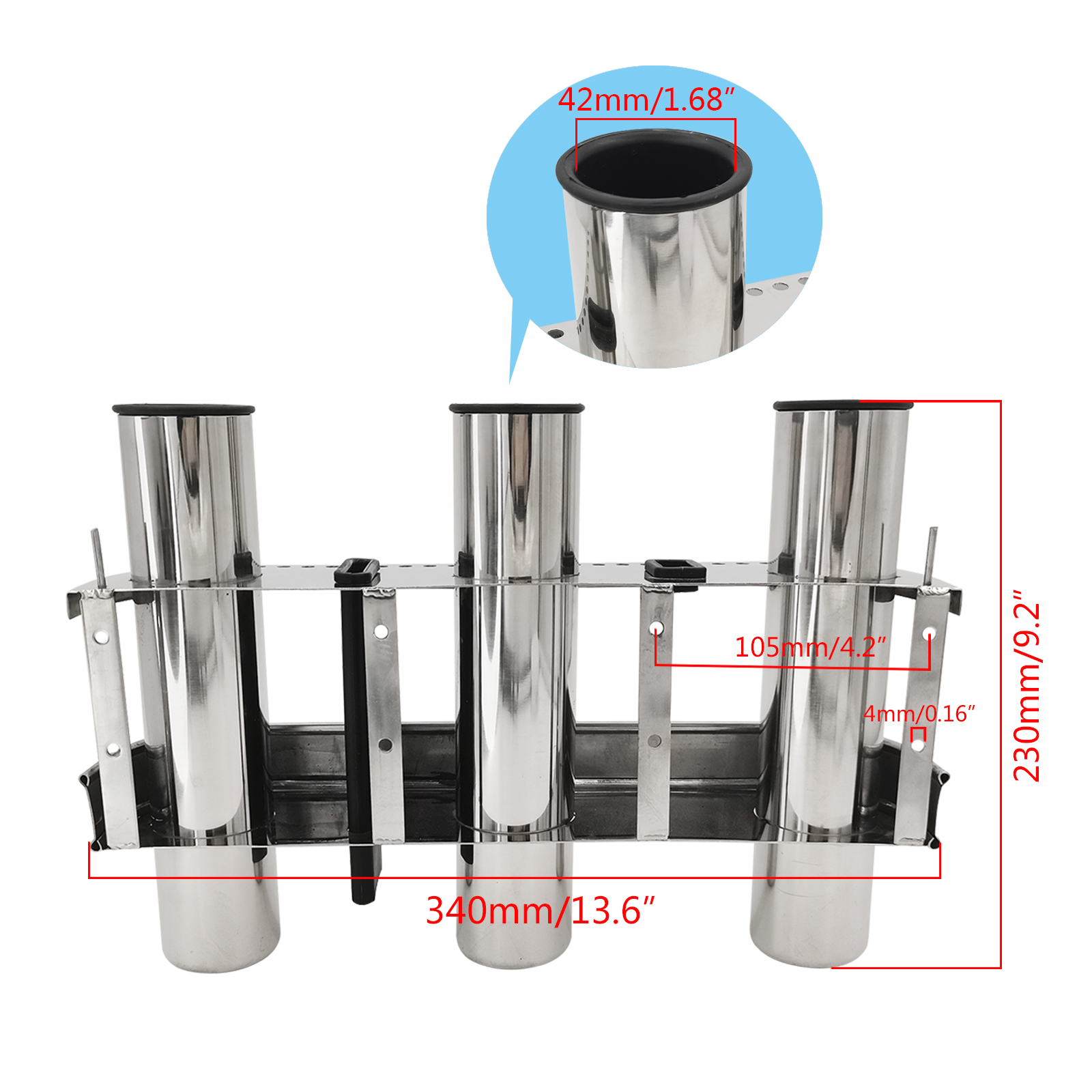 316 Marine Stainless Steel Fishing Rod Holder Deck Mount Yacht Fishing Rod Pod