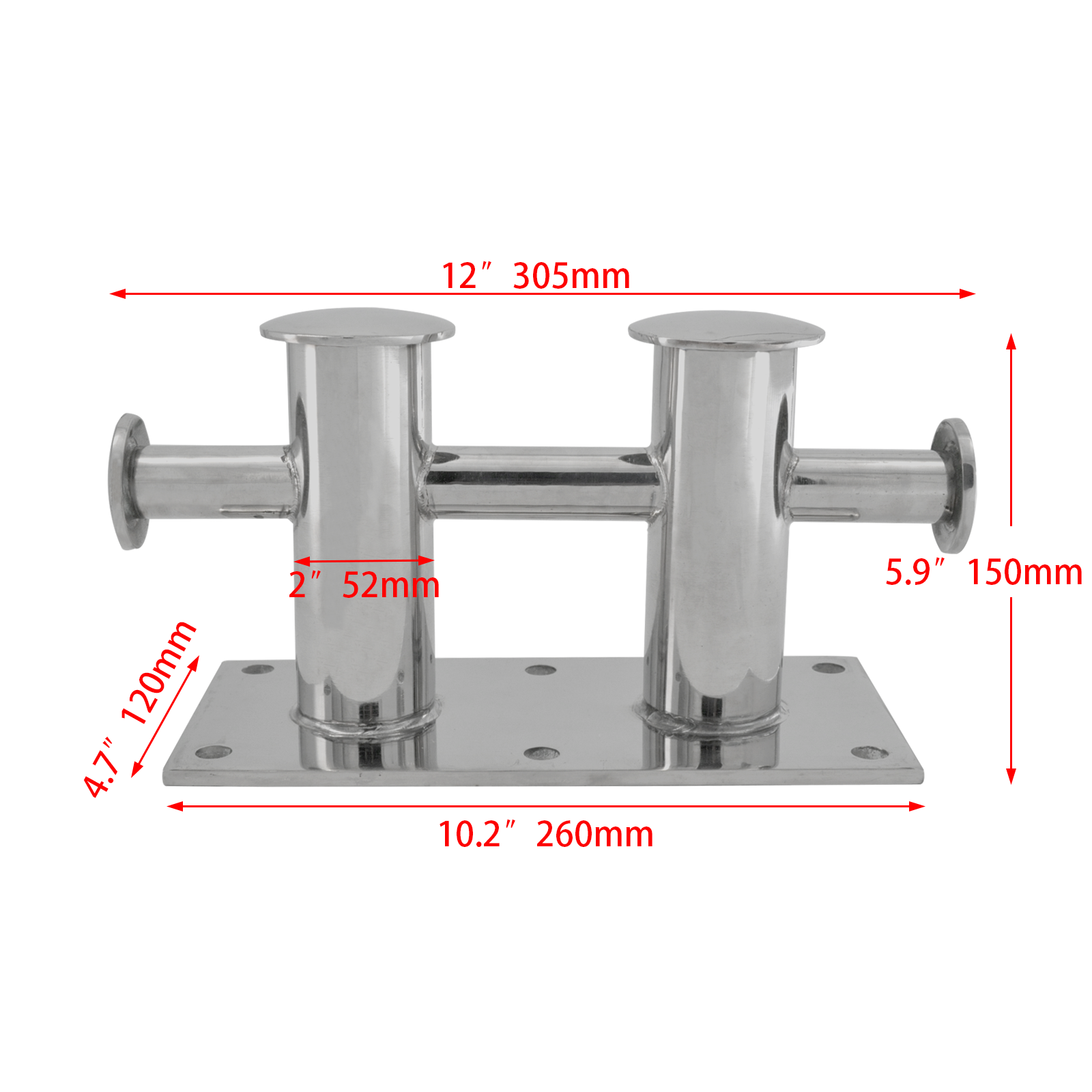 Marine Cross Bollard Mooring Bitt Cleat Stainless Steel for Boat